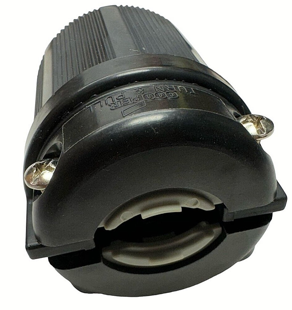 Cooper CWL1730P Turn & Pull H/L Plug 3 Pole 4-Wire 30A, 600V Black & White