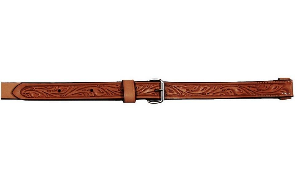 Circle Y Walnut Grove Floral Tooled Flank Cinch Set - REGULAR OIL (Light Brown)