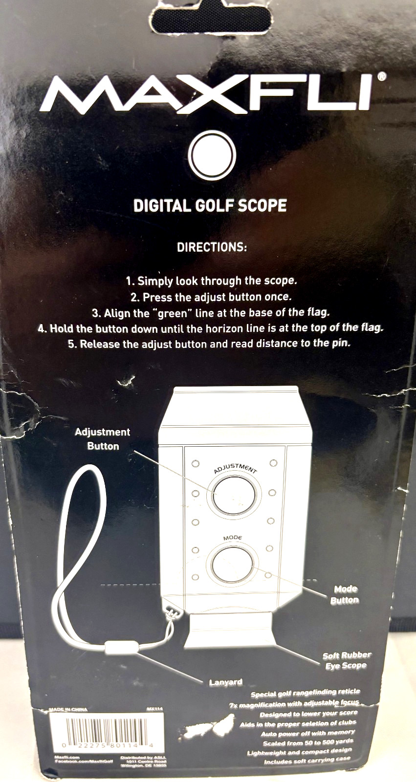 MAXFLI Golf Digital 7x18 Golf Scope Range Finder with Padded Case