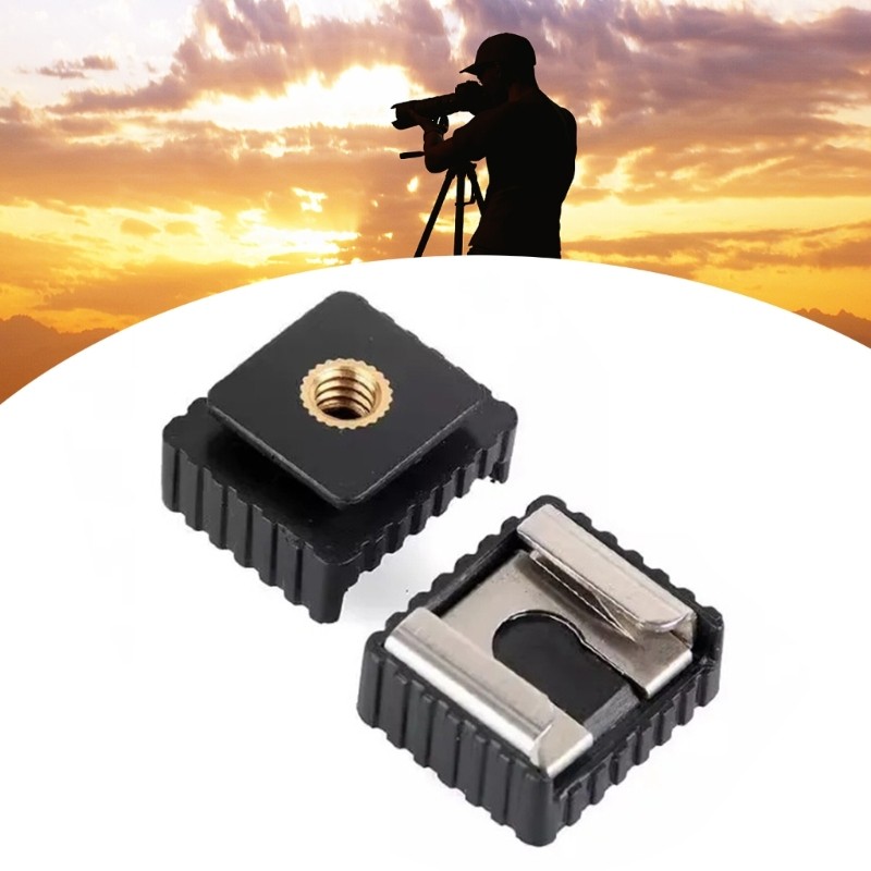 1/4inch Thread to Flash Hot Shoe Mount Adapter For Studio Light Stand Replace