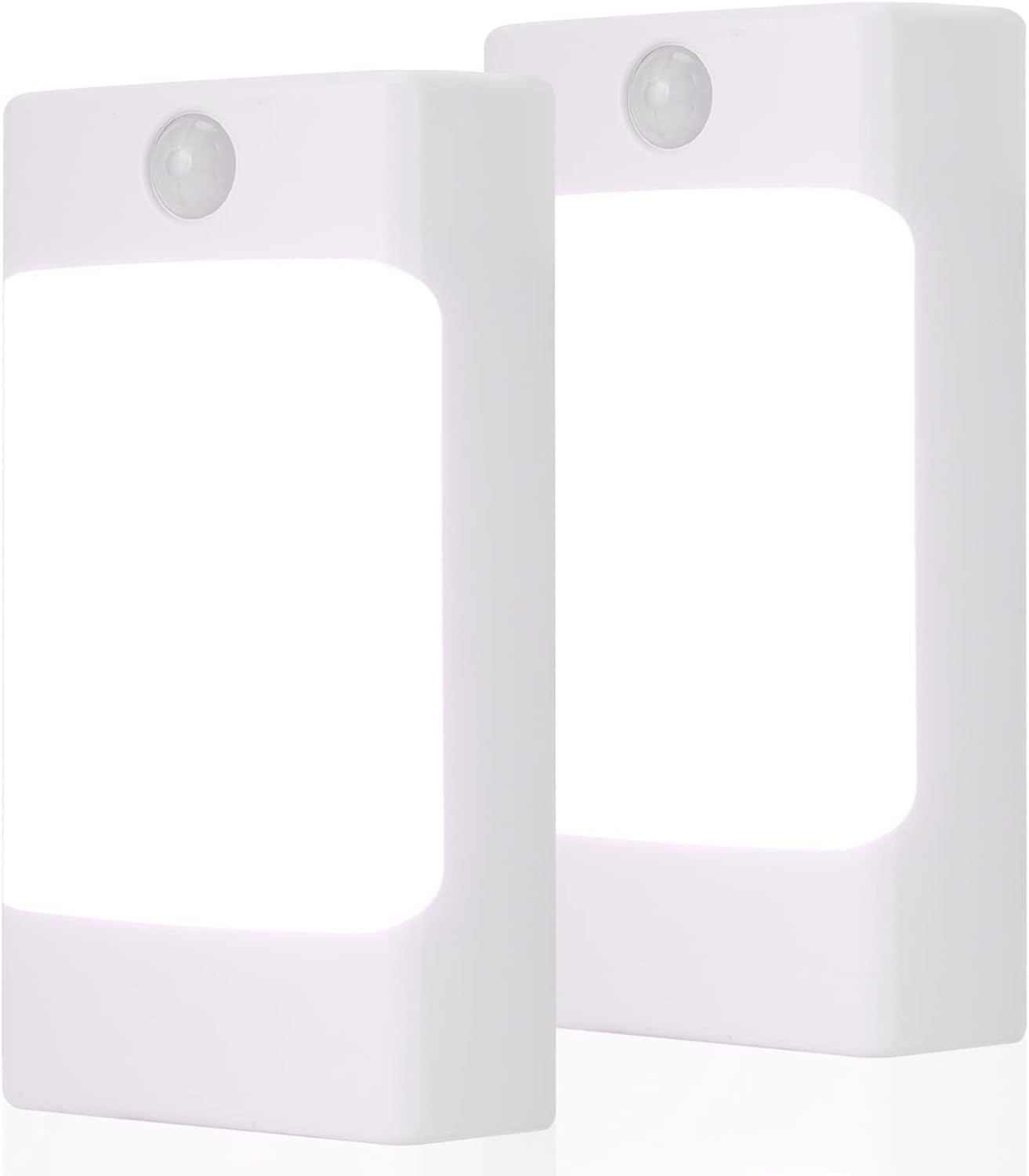 4-in-1 LED Night Light Emergency Backup Light, Motion Sensor, 2-Pack, White