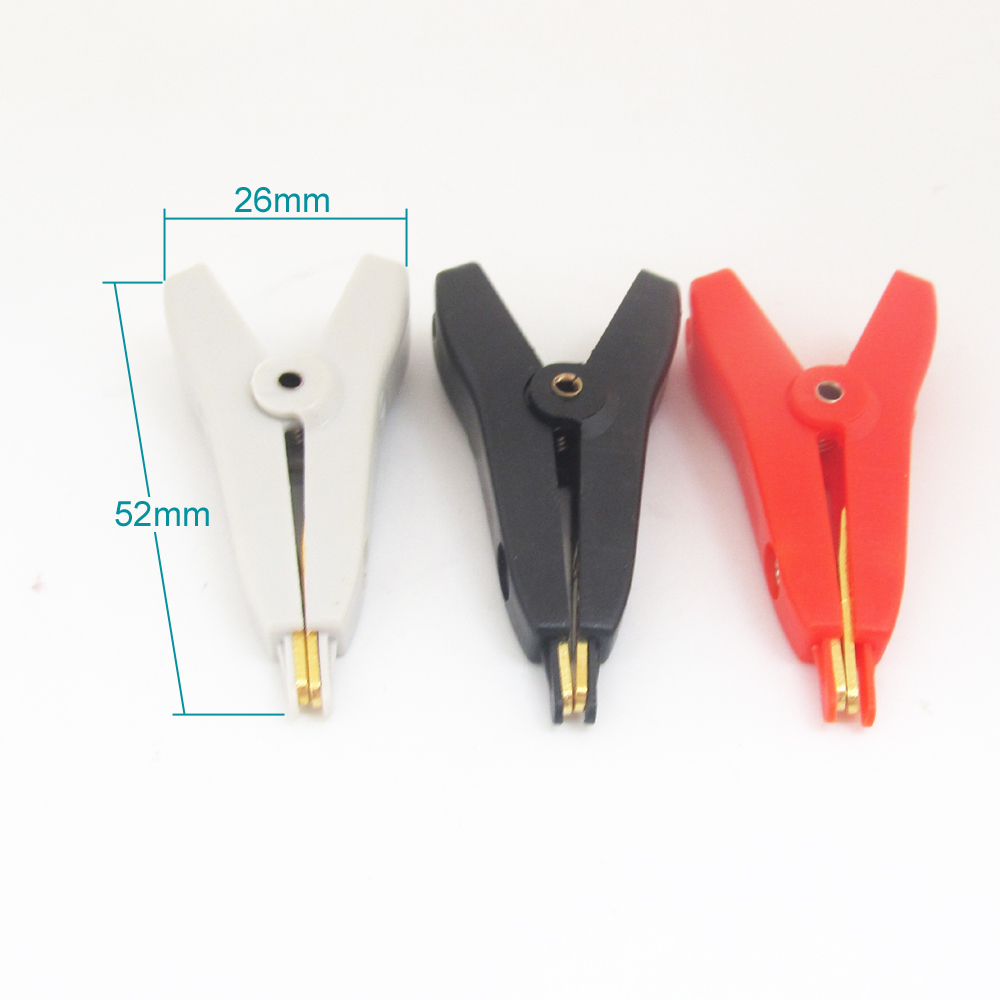 3pcs Gold Plated Copper Alligator Kelvin Test Clip Duckbill Clamp for LCR Meter