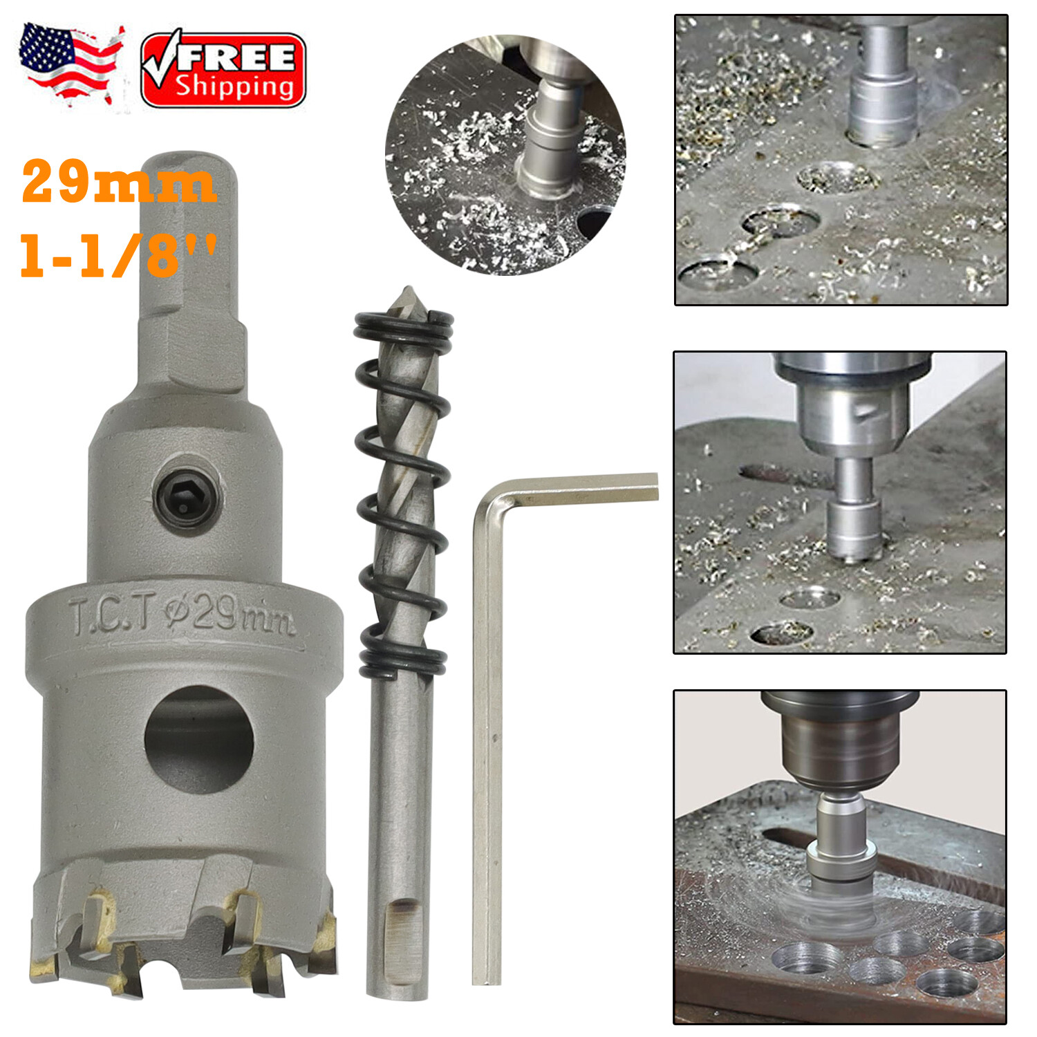 1-1/8" 29mm Carbide Tip TCT Hole Saw Cutter Drill Bit For Steel Metal Alloy Wood