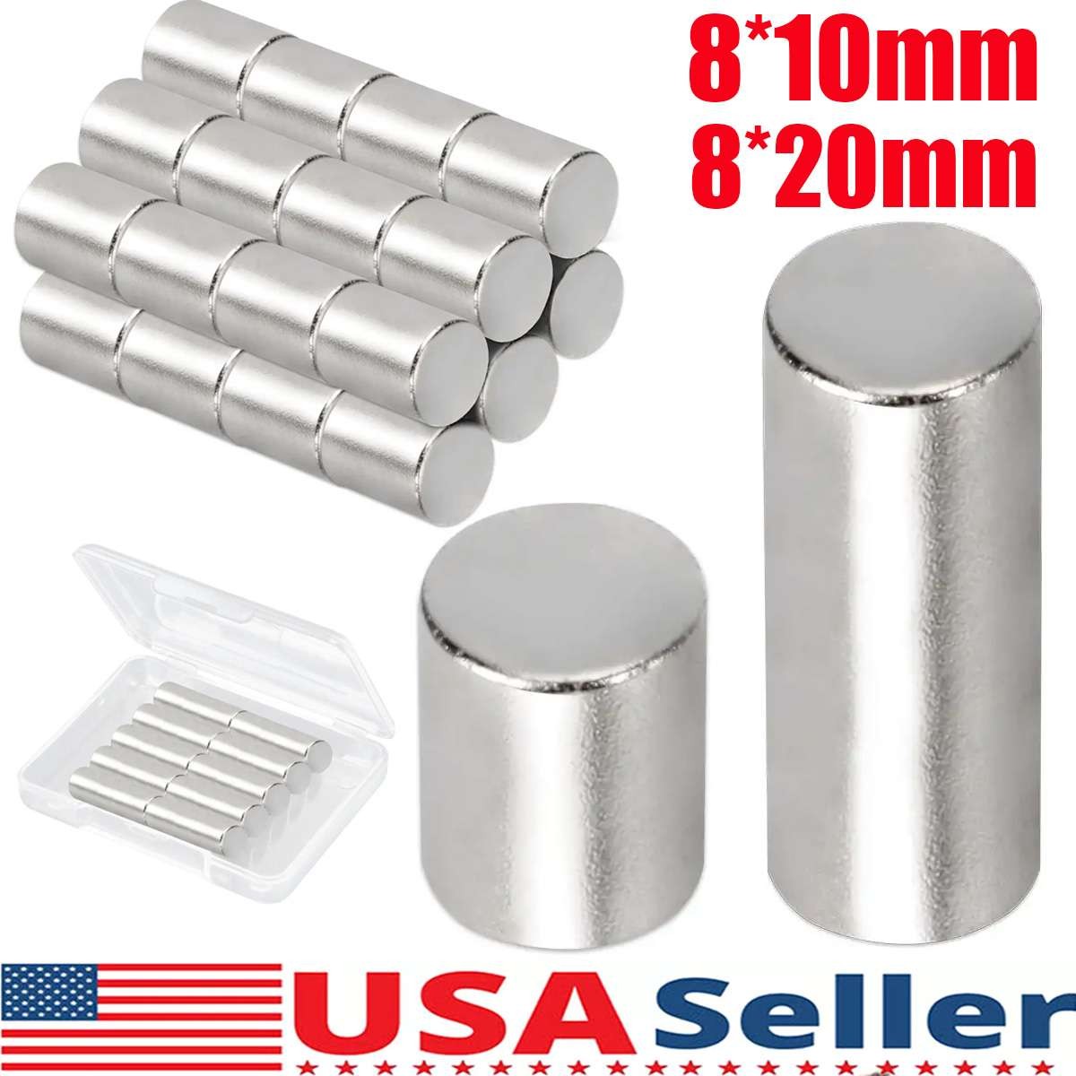 10/20/50pc Cylinder Round Neodymium Magnets 8*10MM/20MM Super Strong Rare Earth