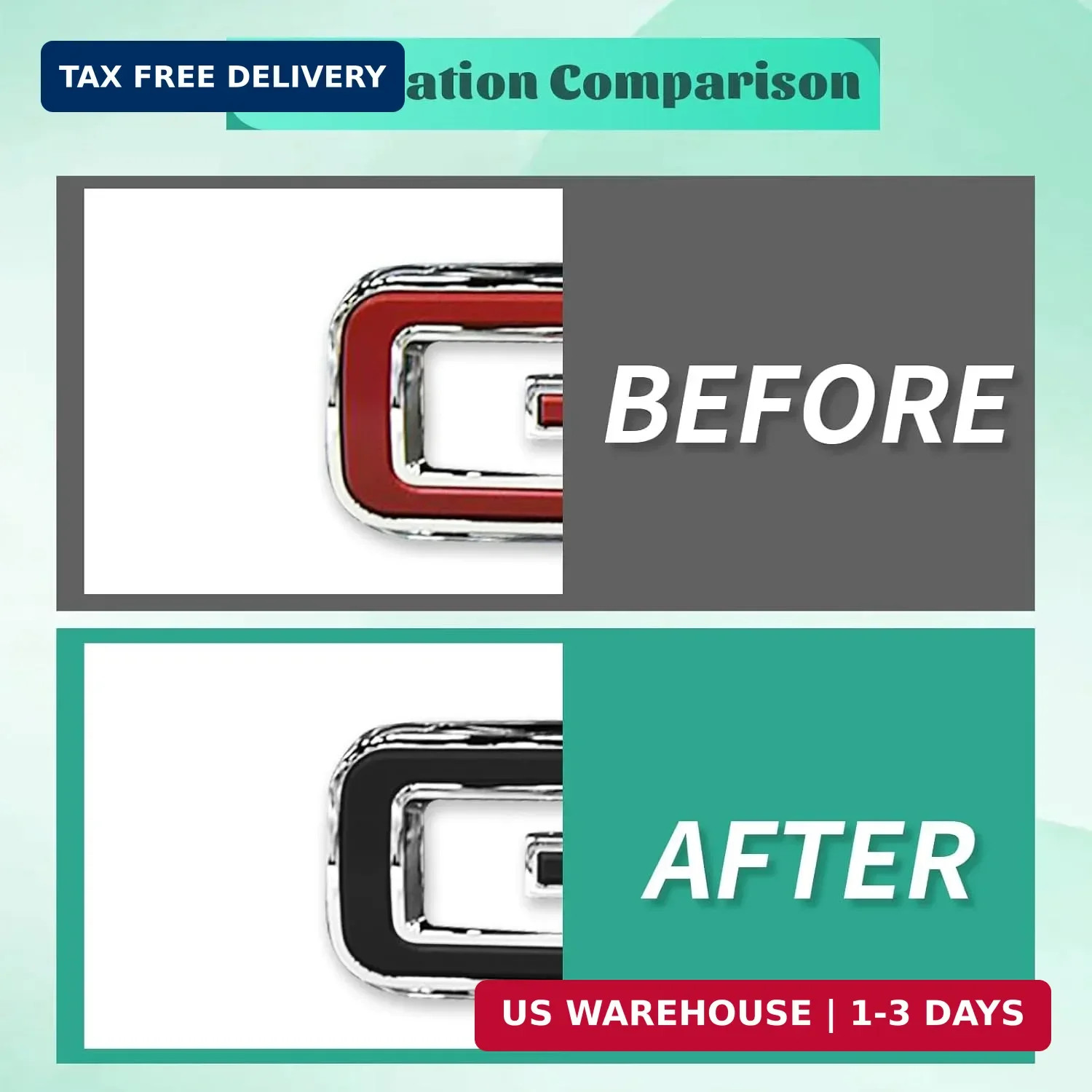 Compatible with Bowtie Emblem Wrap Kit GMC Logo Overlay Vinyl Wrap with Squeegee