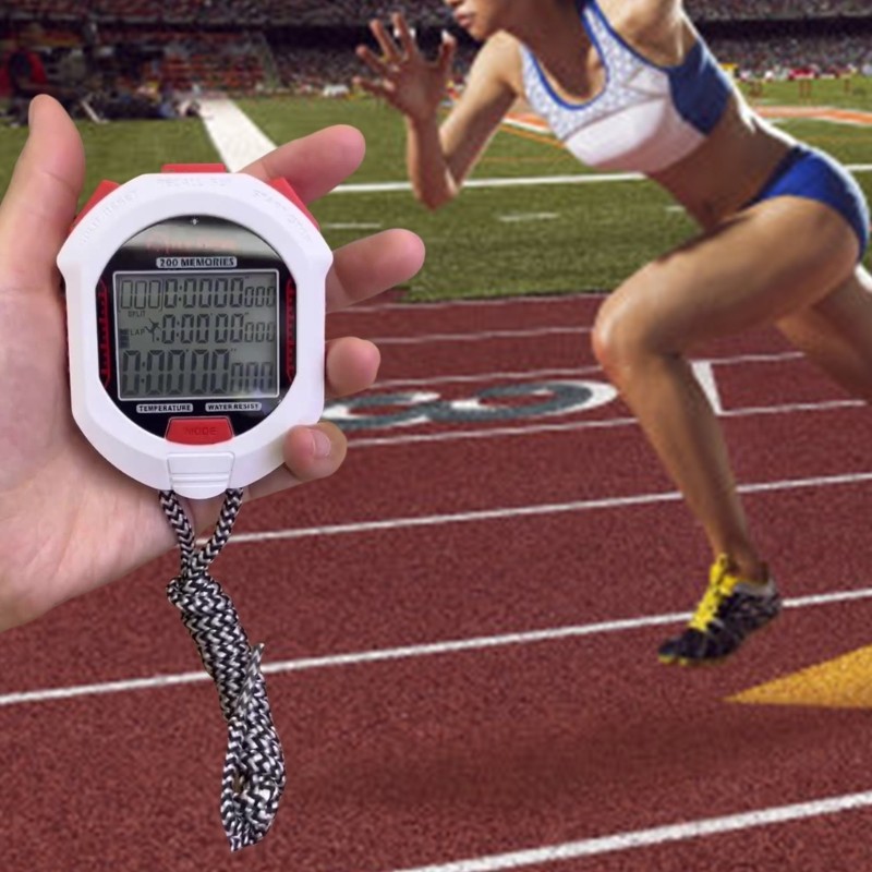 Professional Handheld Digital Stopwatch Timer Electronic Chronograph Stop Watch