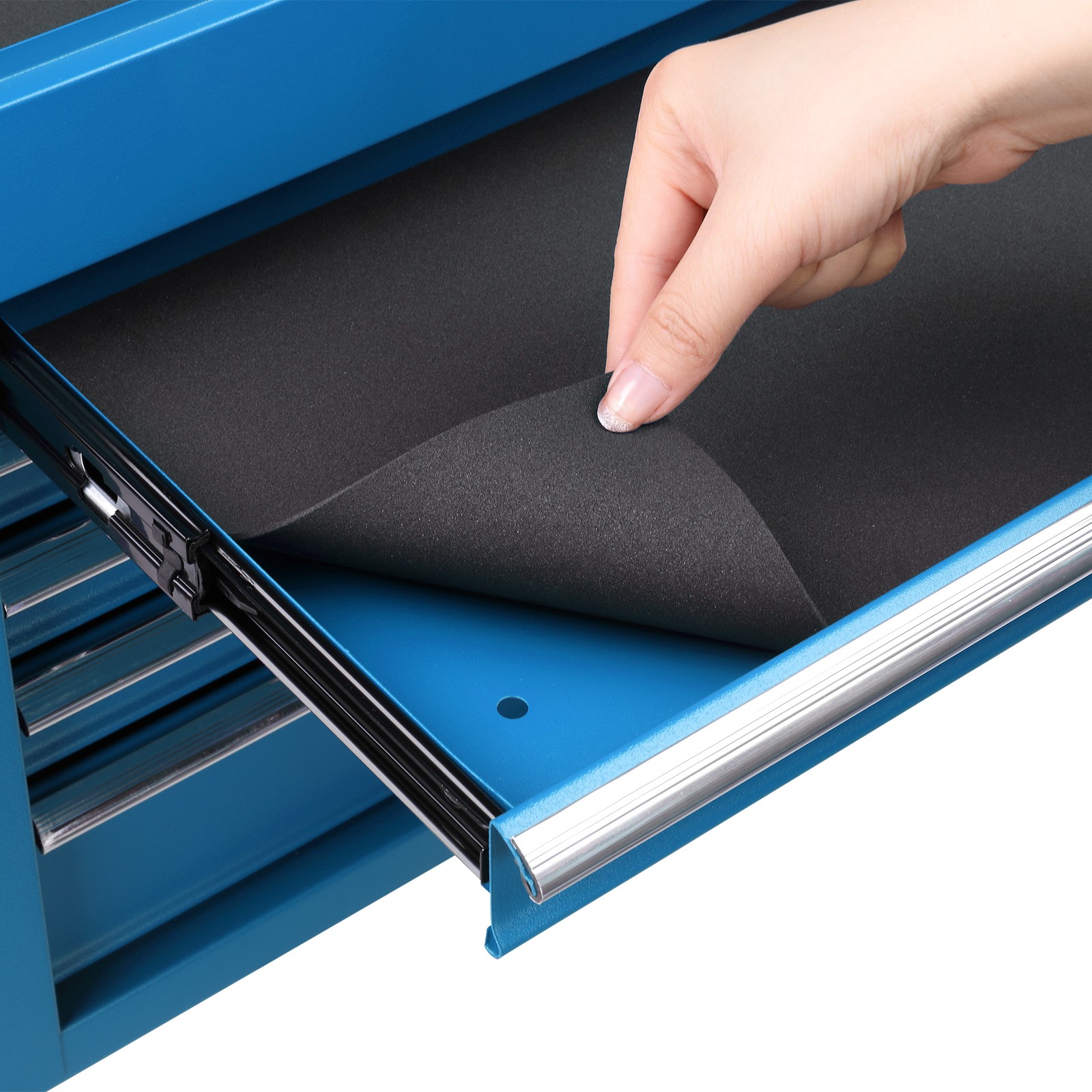 Blue Tool Chest Steel Tool Storage Box with 5 Drawers & Locking System & Keys