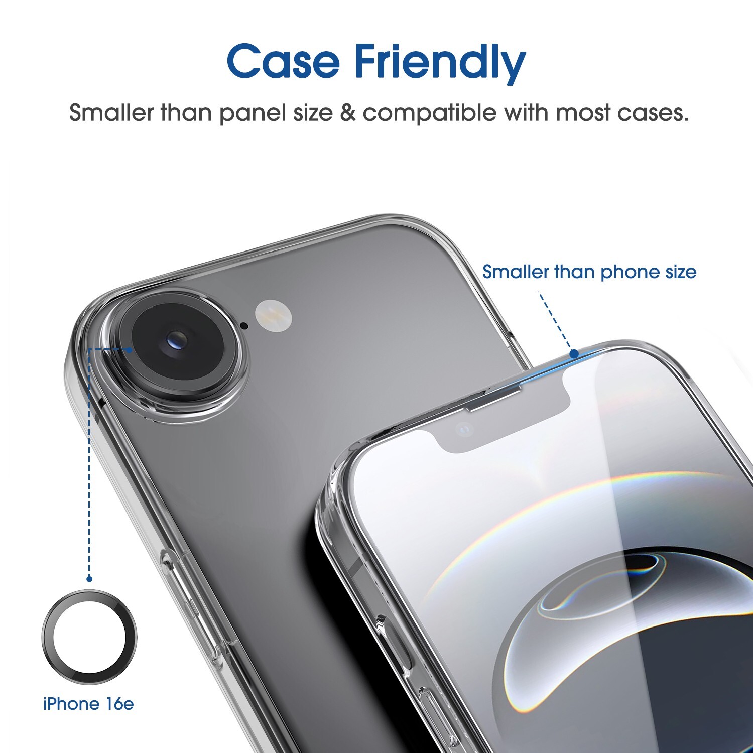 amFilm iPhone 16e [6.1''] Screen Protector + Camera Lens Protector[2+2 Pack]