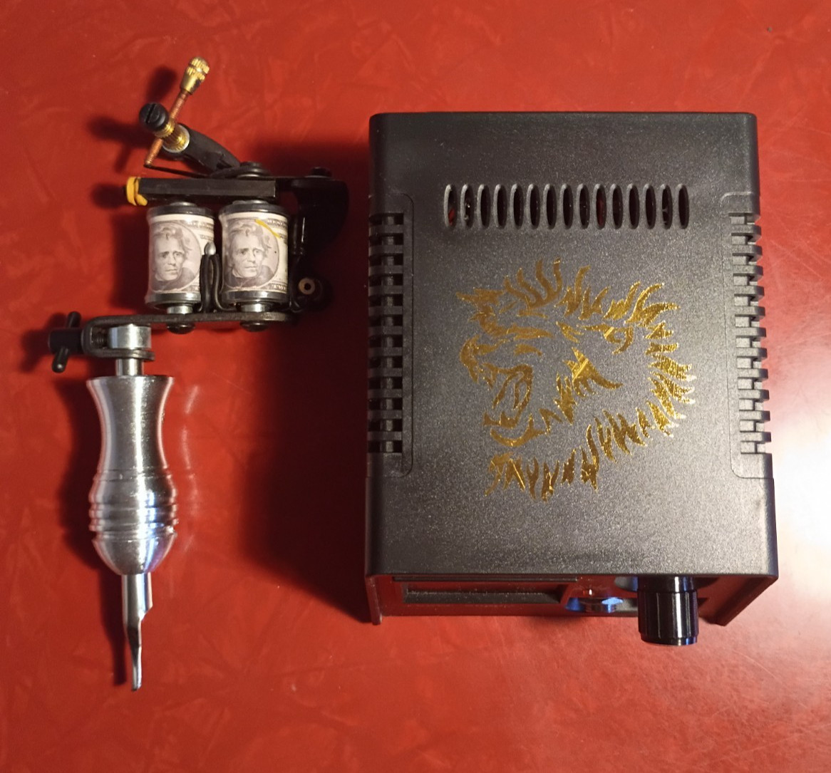 Generic Tattoo Machine and Power Supply Lot *Missing Power Cable* *Untested*