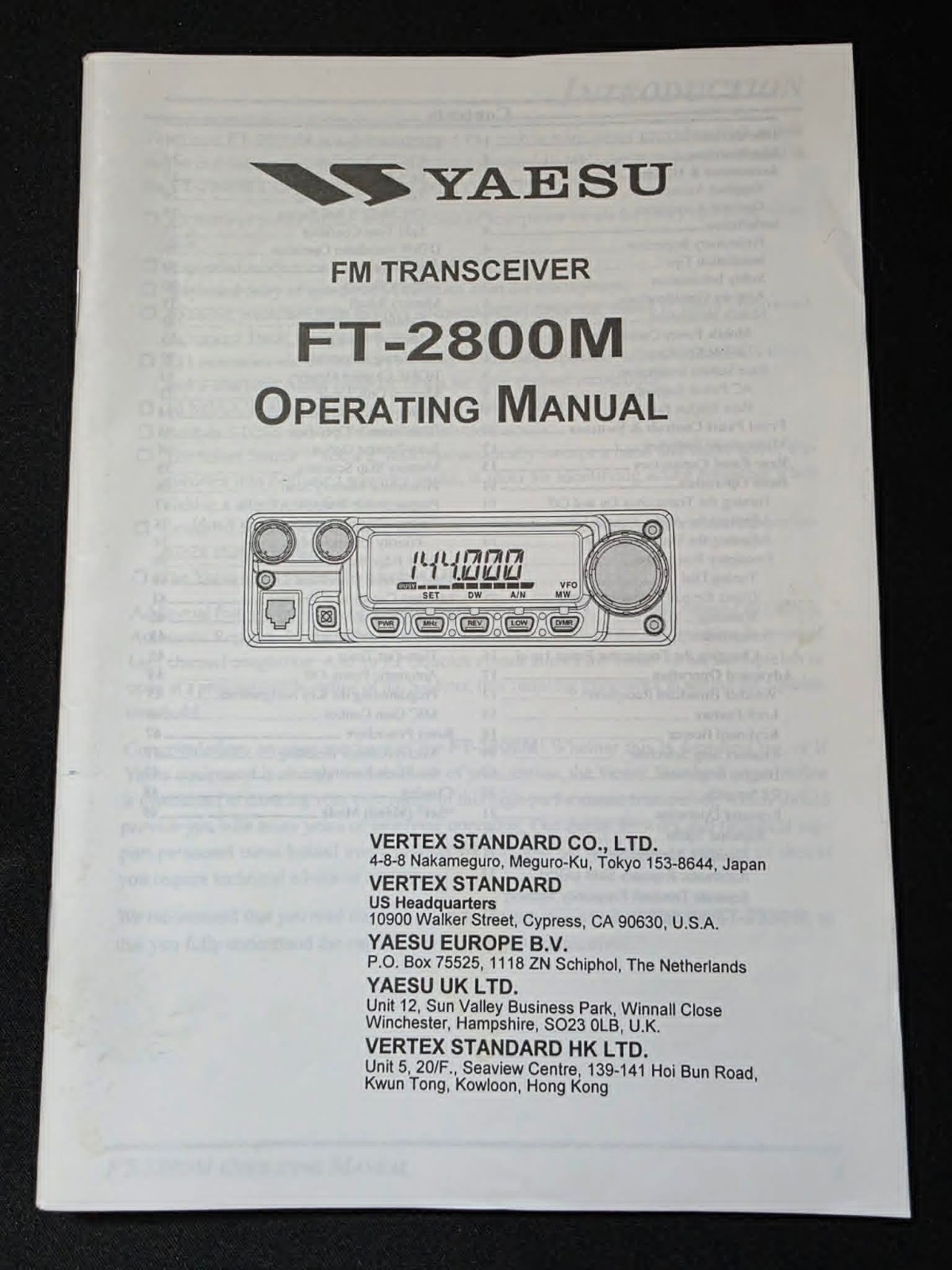 RARE! NEW YAESU FT-2800M Transceiver Instruction Manual Operating Guide 60 Pages