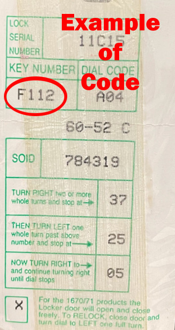 Master Lock Combination Override Key Cut to Your Code F101 - F984