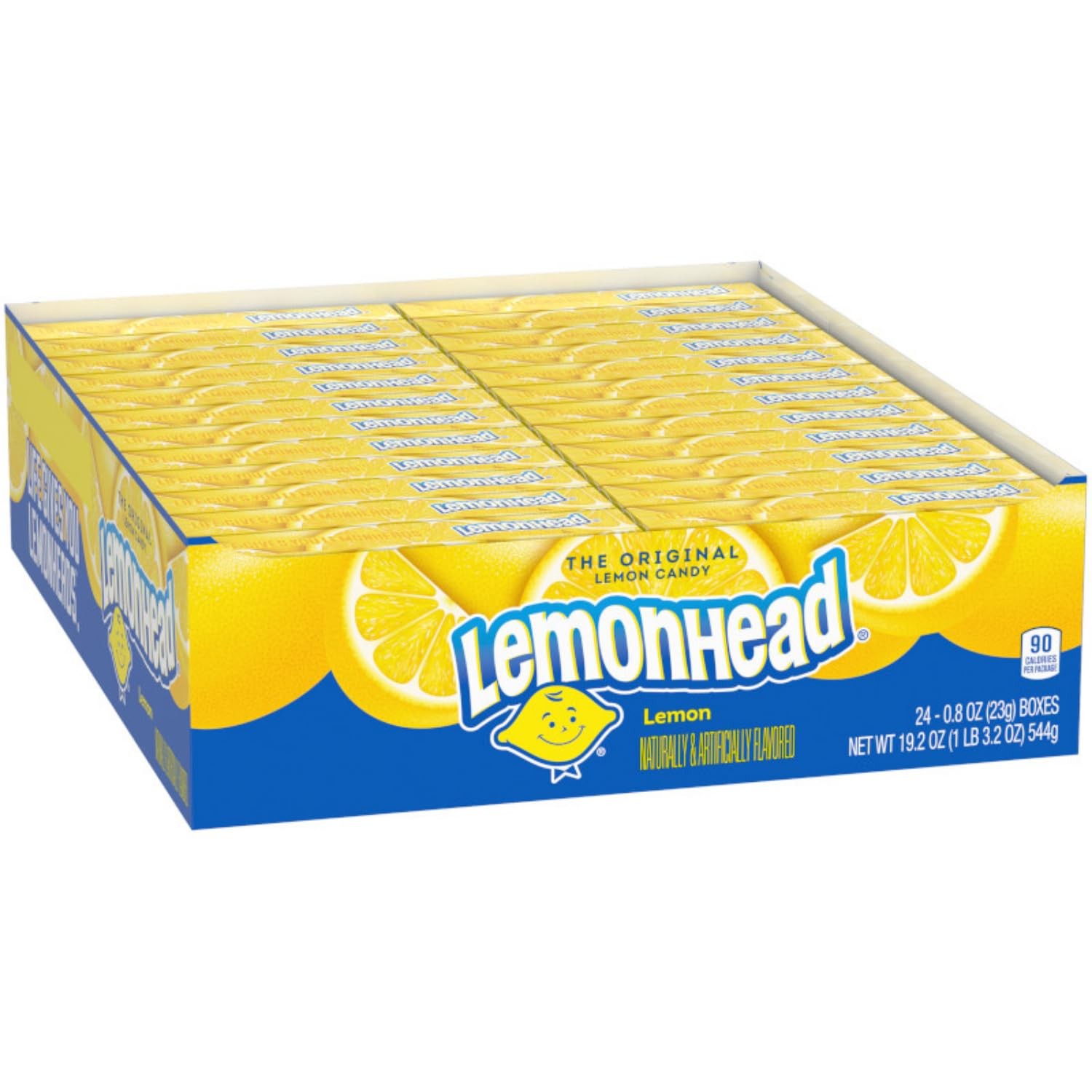 Lemonhead Hard Lemon Candy, Tangy & Sweet, 0.8 Ounce (Pack of 24), Yellow