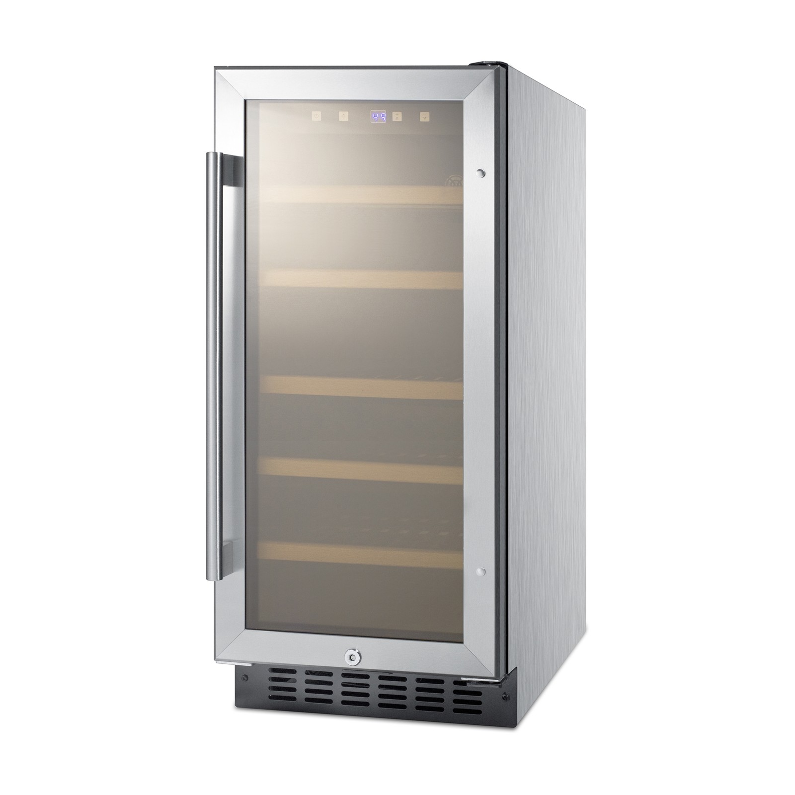 Summit ALWC15CSS 15" Glass Door Wine Refrigerator, Single Temperature, 23 Bot...