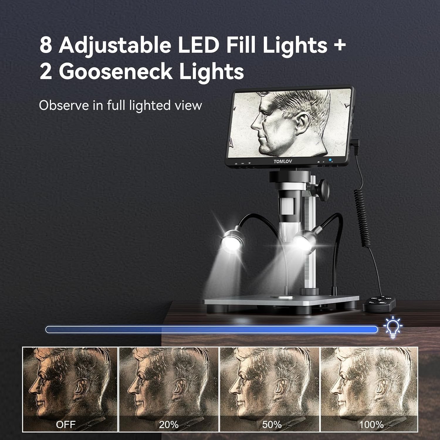 Versatile 7" Digital Microscope for Adults: Coin Analysis, Soldering, PC Ready