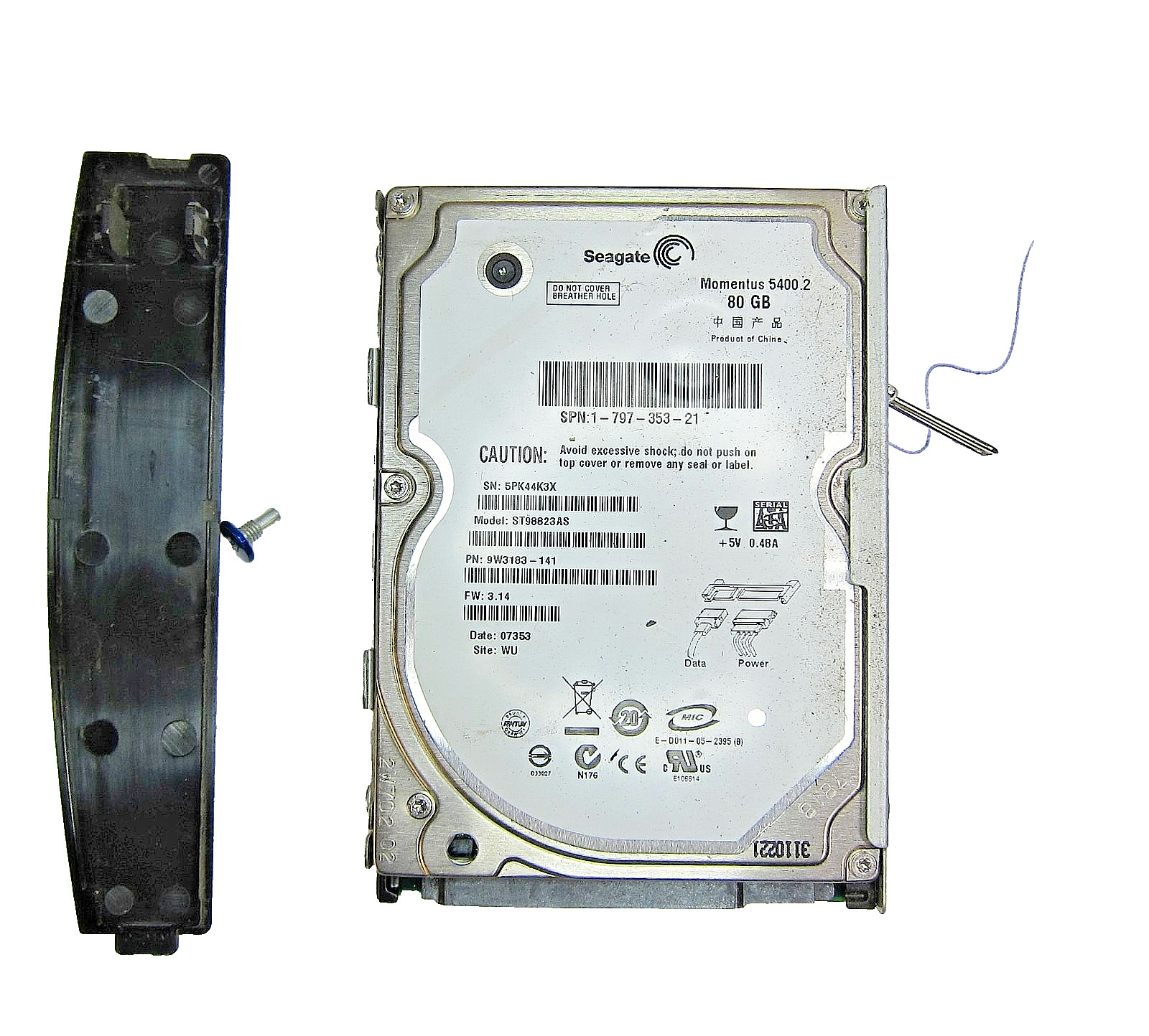 80GB Seagate HDD for Sony PS3 CECHA01 (FAT) with Caddy, Screw, and Cover