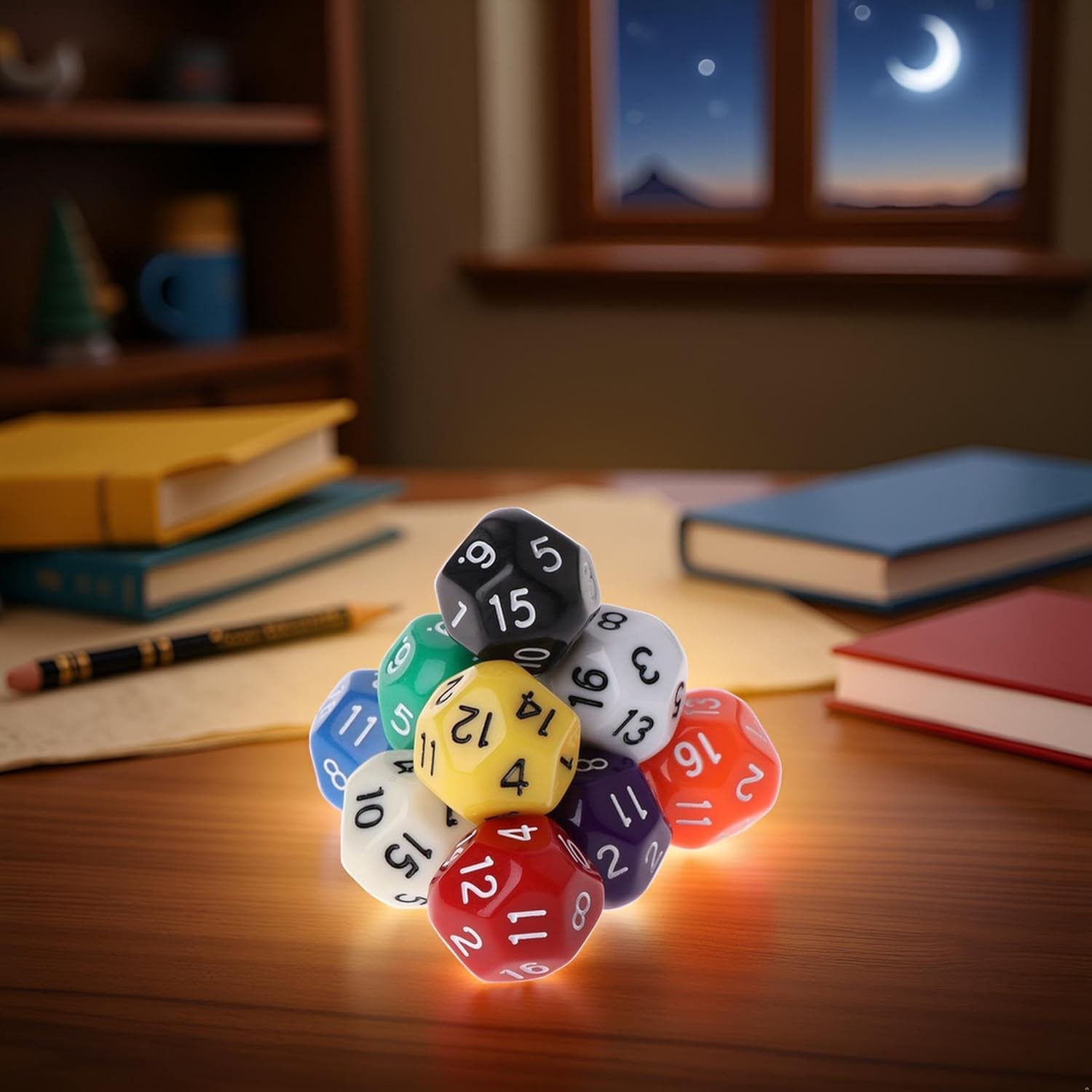 10 Pcs Polyhedral Dice for Dungeons and Dragons 16 Sided Dice Set Polyhedral ...
