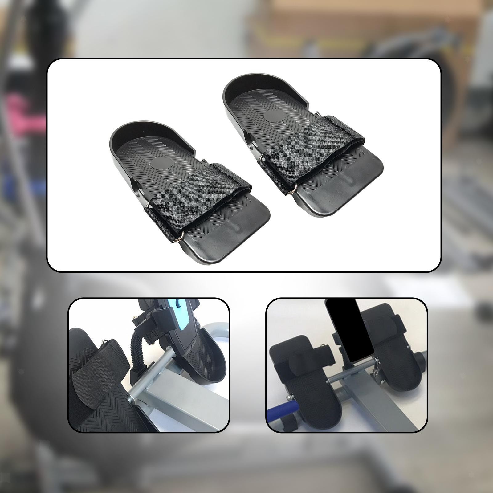 1 Pair Rowing Machine Foot Pedals Anti Slip for Home with Adjustable Strap