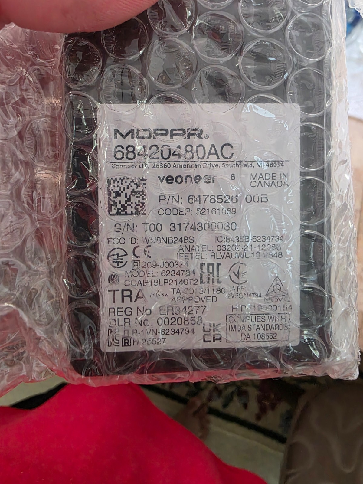 GENUINE MOPAR Blind Spot Detection Module - Mopar (68420480ac)