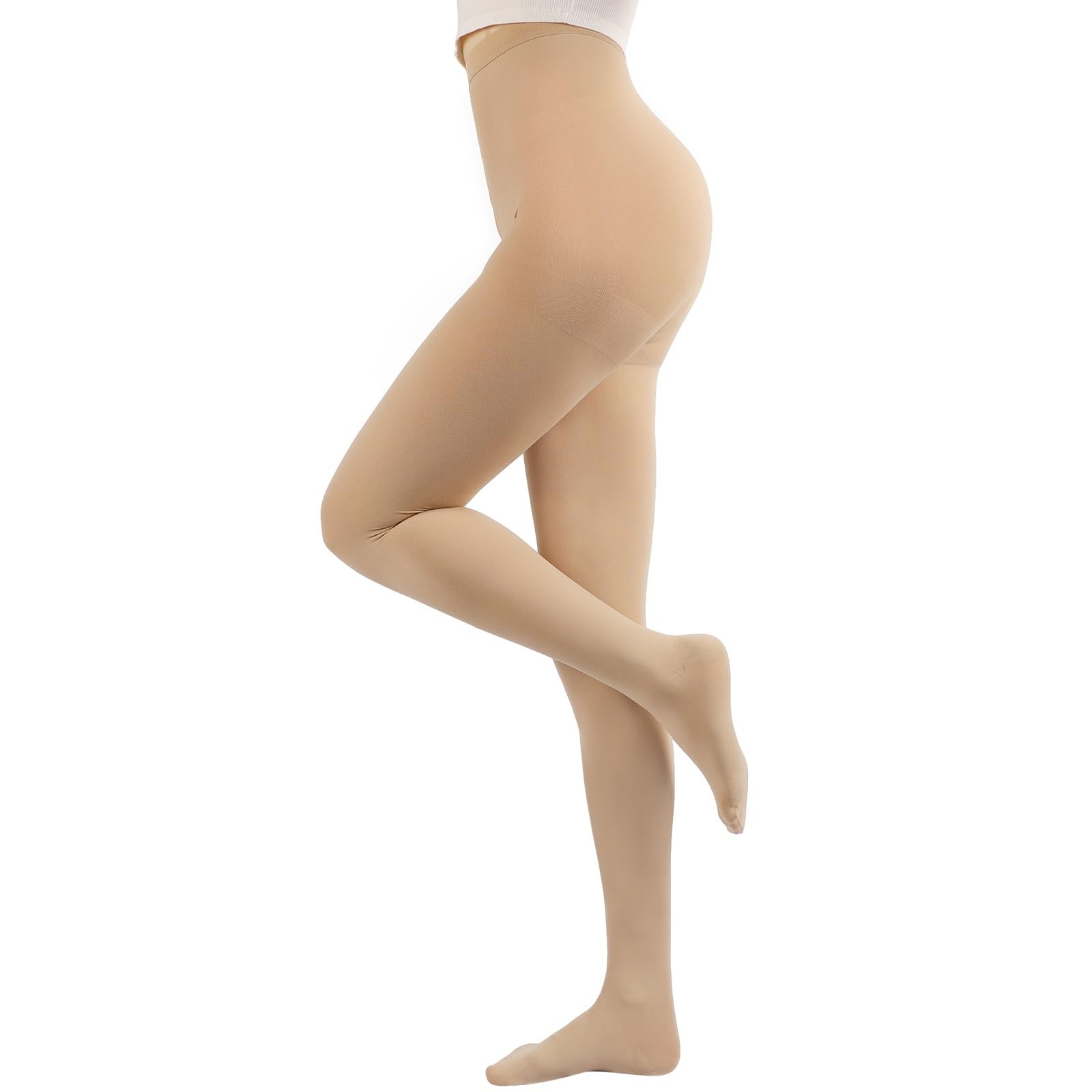 Compression Pantyhose Medium Stockings for Women Men, 20-30 mmHg Medical
