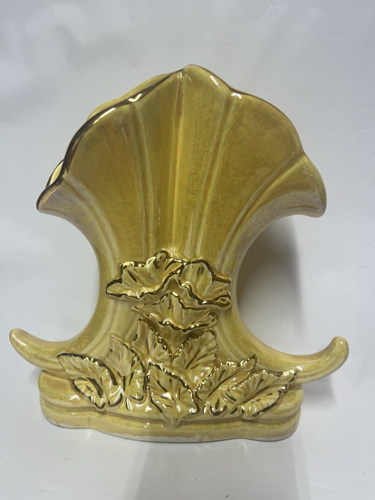 Harrants gold ceramic fan-shaped floral planter