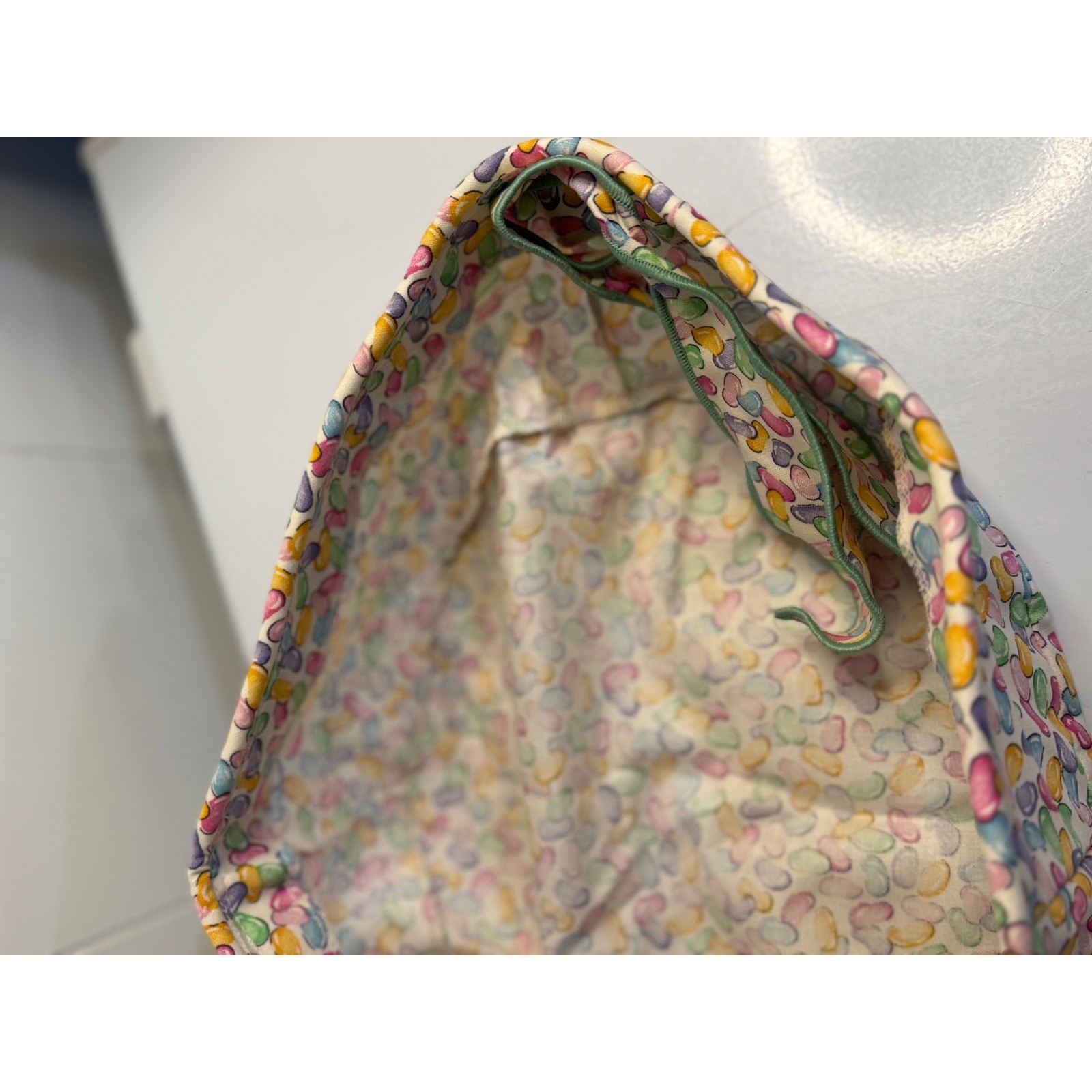 VTG Longaberger Basket Liner Multicolor Jelly Bean Large Easter 2001 Fabric