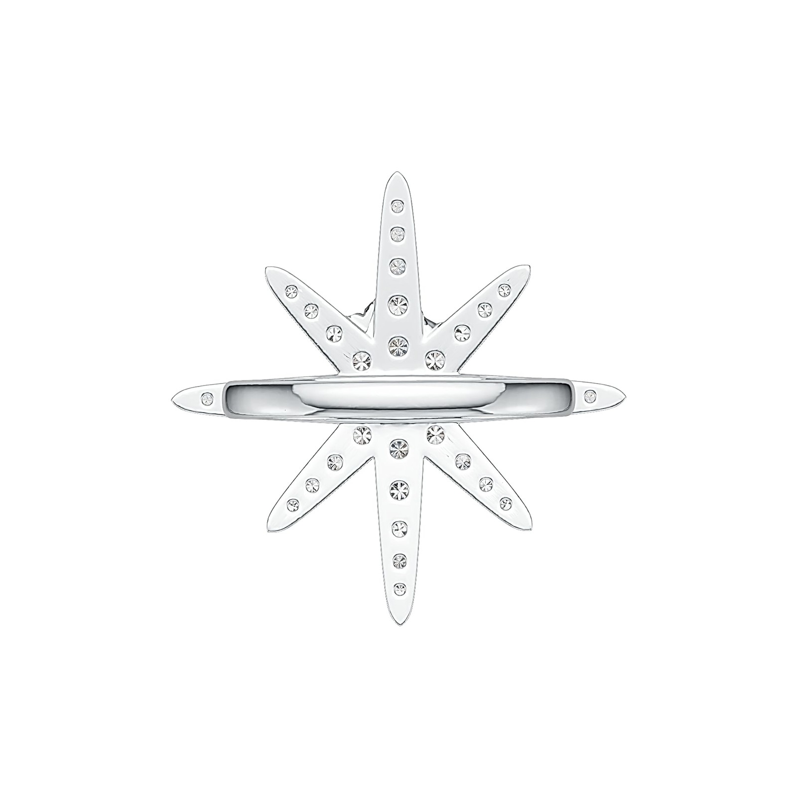 Sterling Silver Semi Mount Ring Setting Round RD 4x4mm Starburst Theme