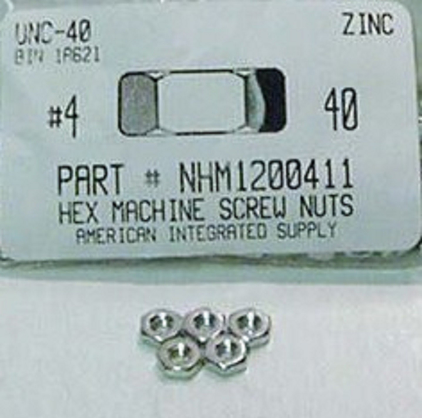 #4-40 Hex Machine Screw Nuts Steel Zinc Plated (1000)
