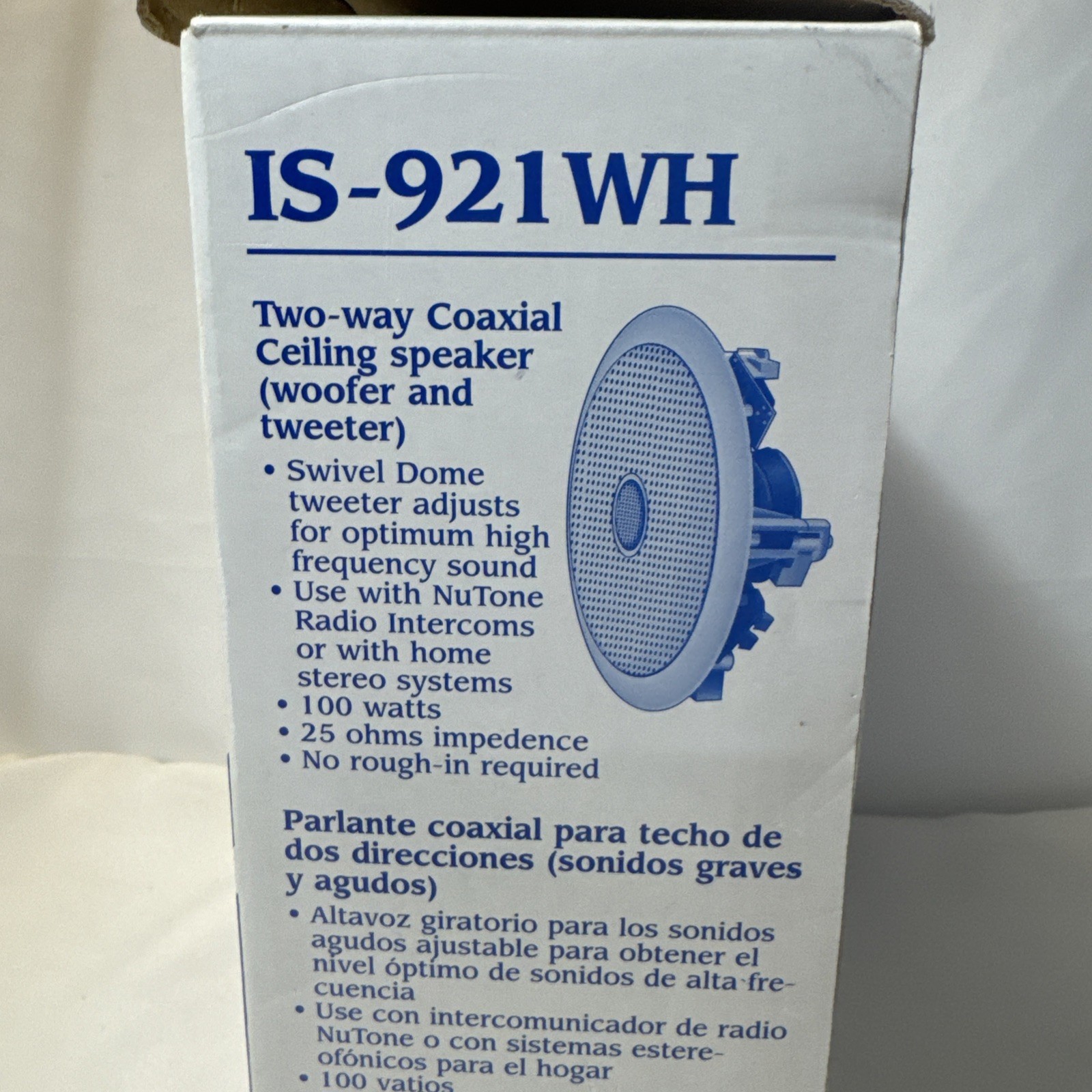 Nutone IS921WH 2 way ceiling speaker