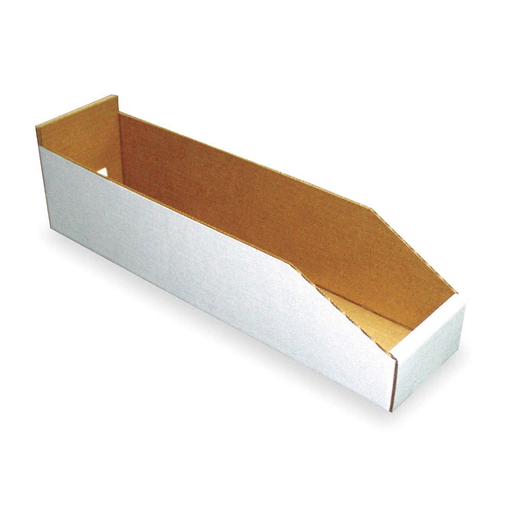 PACKAGING CORPORATION OF AMERICA 1W772 PK 25 Corr Shelf Bin,White,Cardboard,4 3/