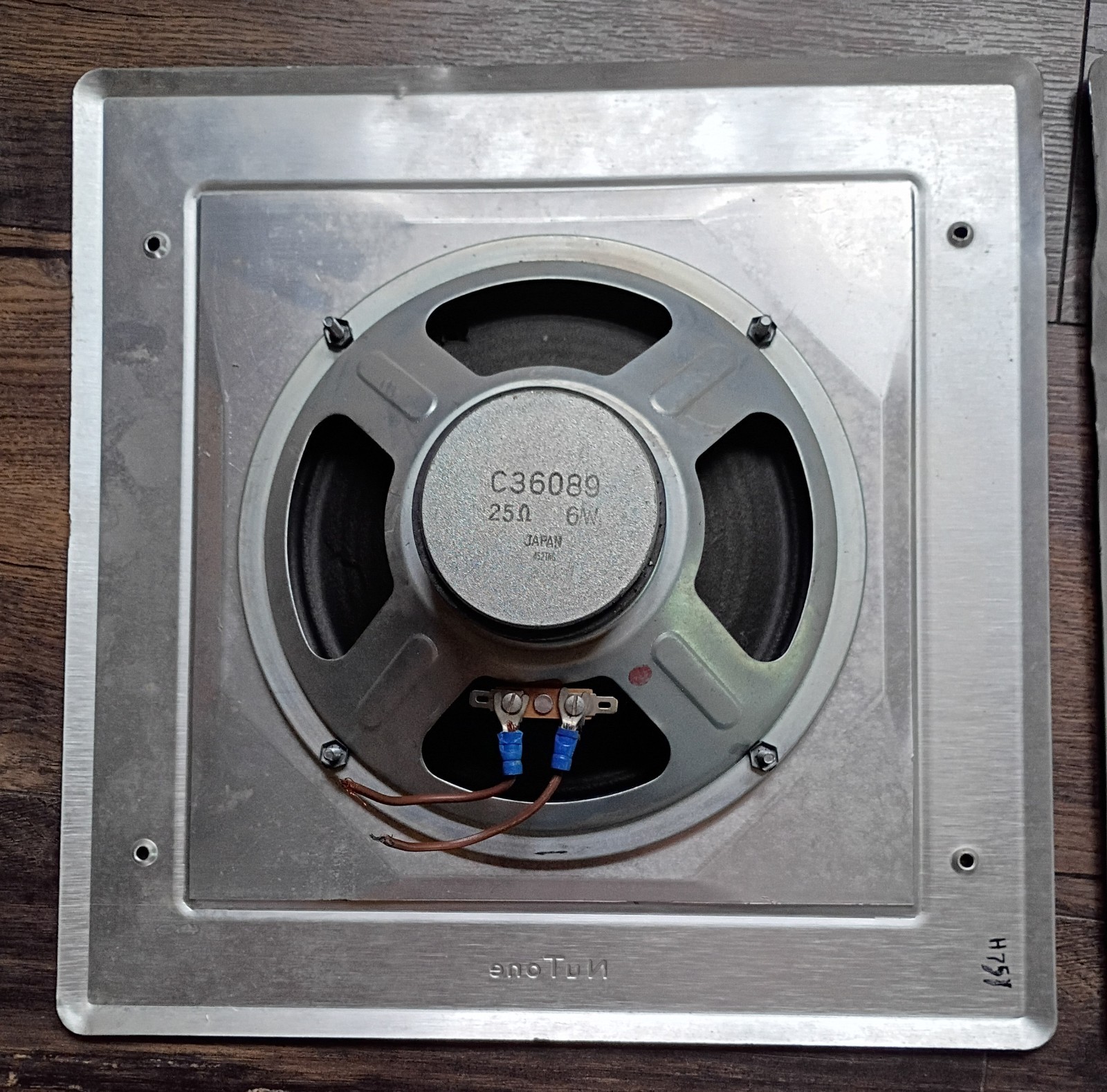 Nutone Stainless Steel Flat Wall Speakers Indoor Outdoor Mid Century Sound&Deco