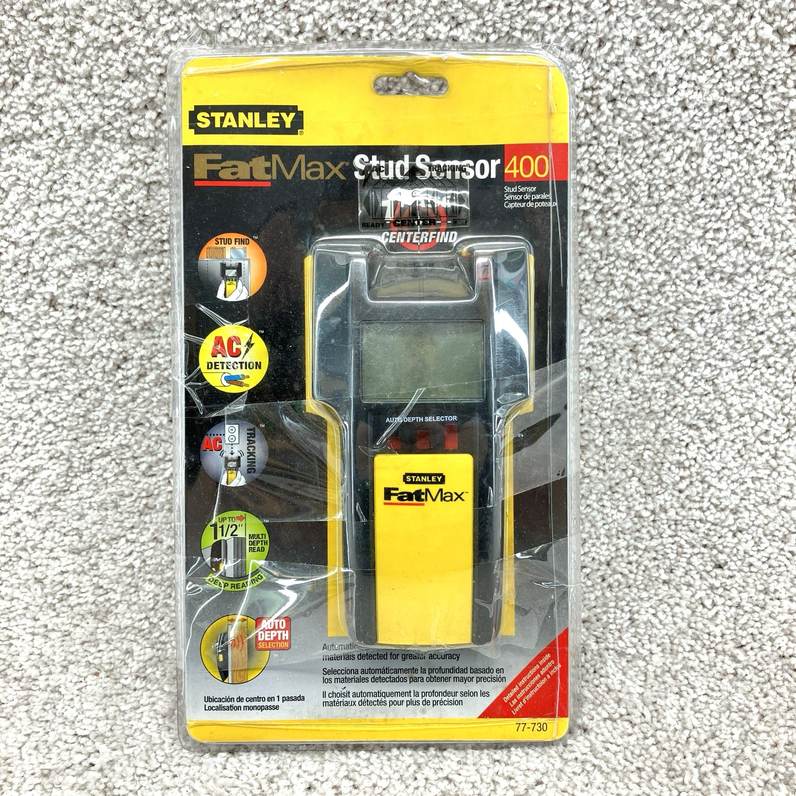 Stanley Fat Max Stud Finder Sensor 400 Model 77-730 Battery Operated 9 Volt