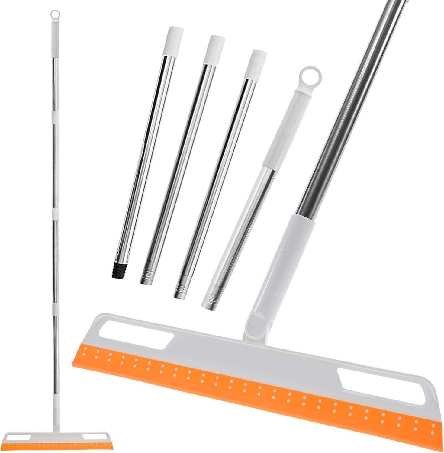 Multifunction Magic Broom, Silicone Floor Squeegee, Air Rubber Orange
