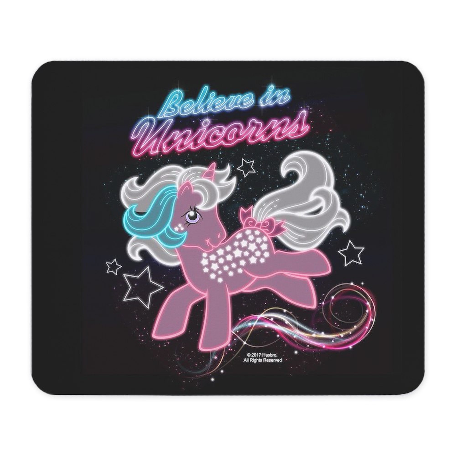 CafePress MLP Retro Neon Believe In Unicorns Mousepad  (92818169)