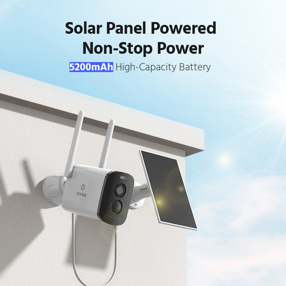 ANNKE 8CH 4MP Wireless Security Camera System Solar Battery Powered 2 Way Audio