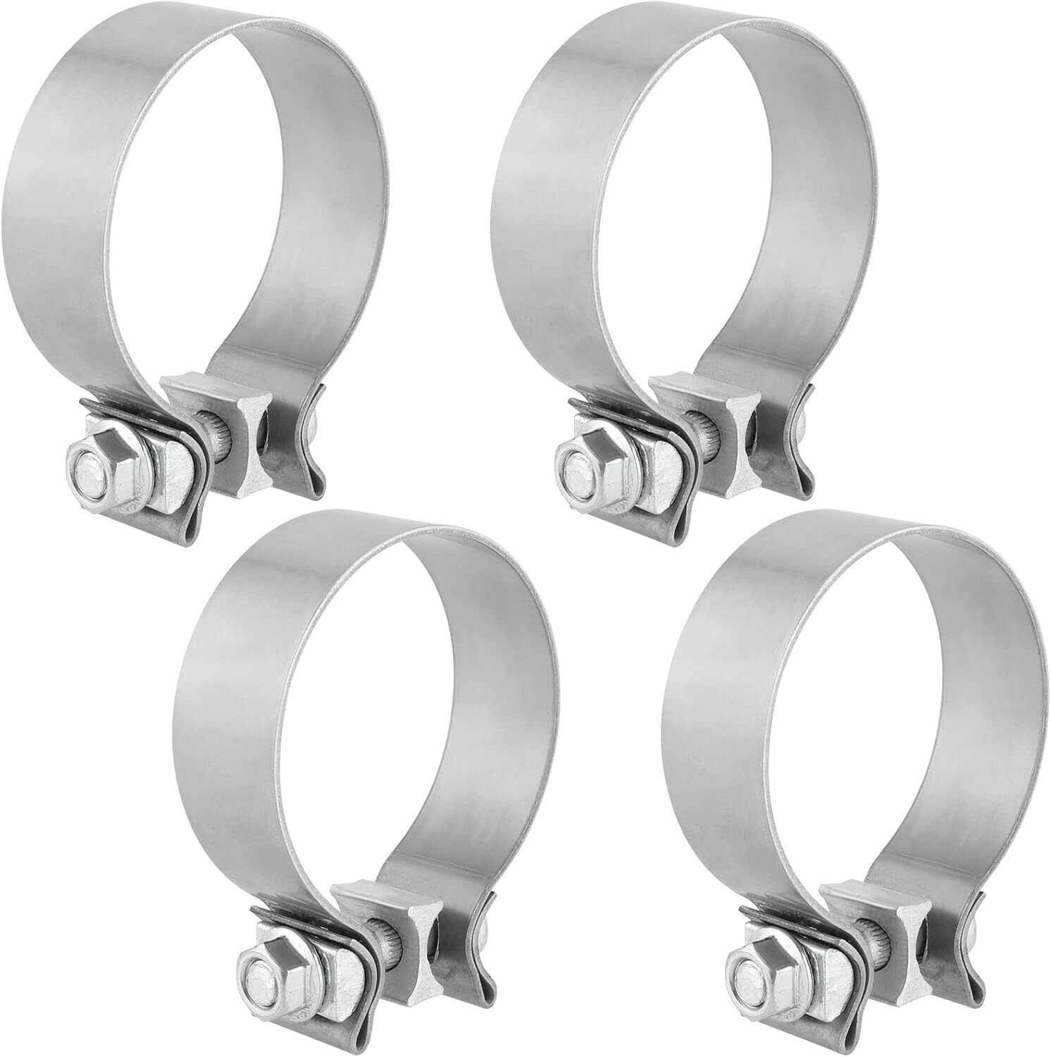 4pcs 3" Exhaust Clamp Narrow Band Muffler Clamp Stainless Steel for Exhaust Pipe