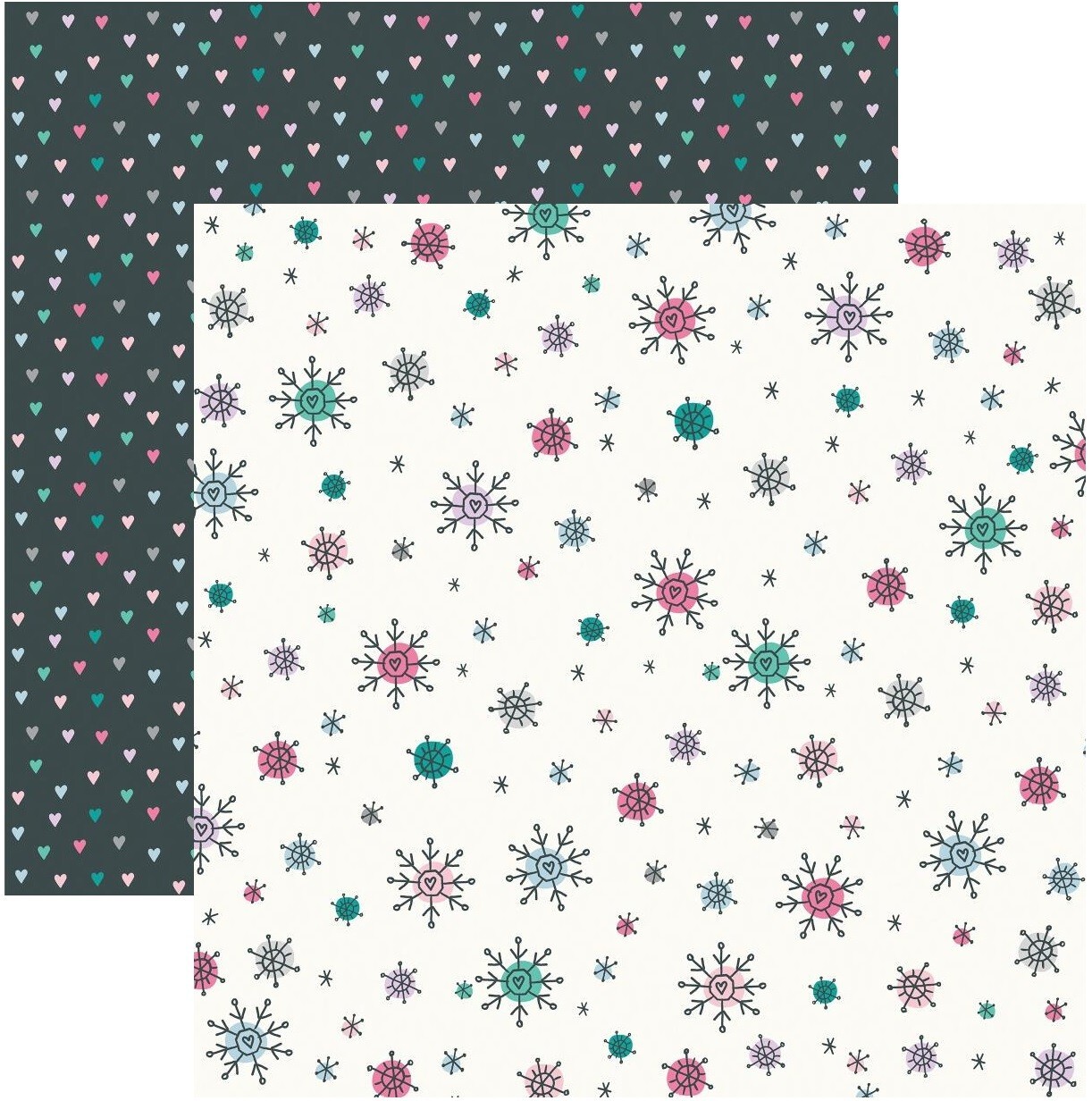 Feeling Fosty - Snowflakes & Smiles, DS scrapbook paper, Simple Stories #16608