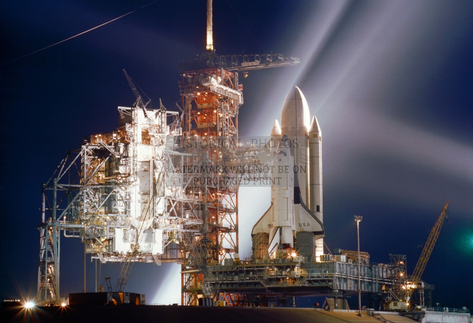 SPACE SHUTTLE COLUMBIA STS-1 AT NIGHT LAUNCH 1981 13X19 NASA PHOTO POSTER