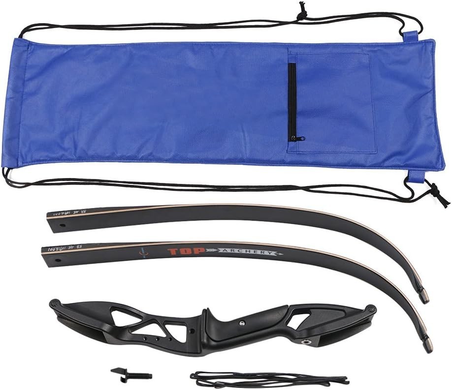 56" Right-Hand Black Recurve Bow - Durability & Performance for Hunters