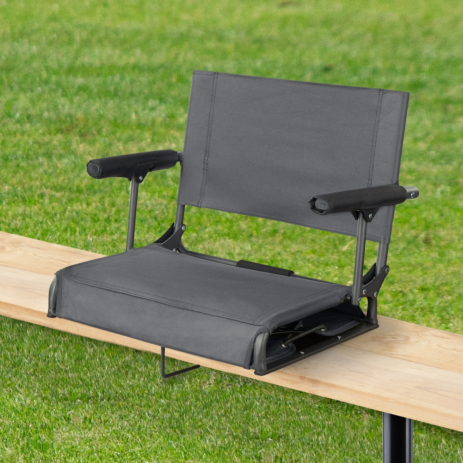 Ozark Trail Hard Arm Stadium Seat, Gray