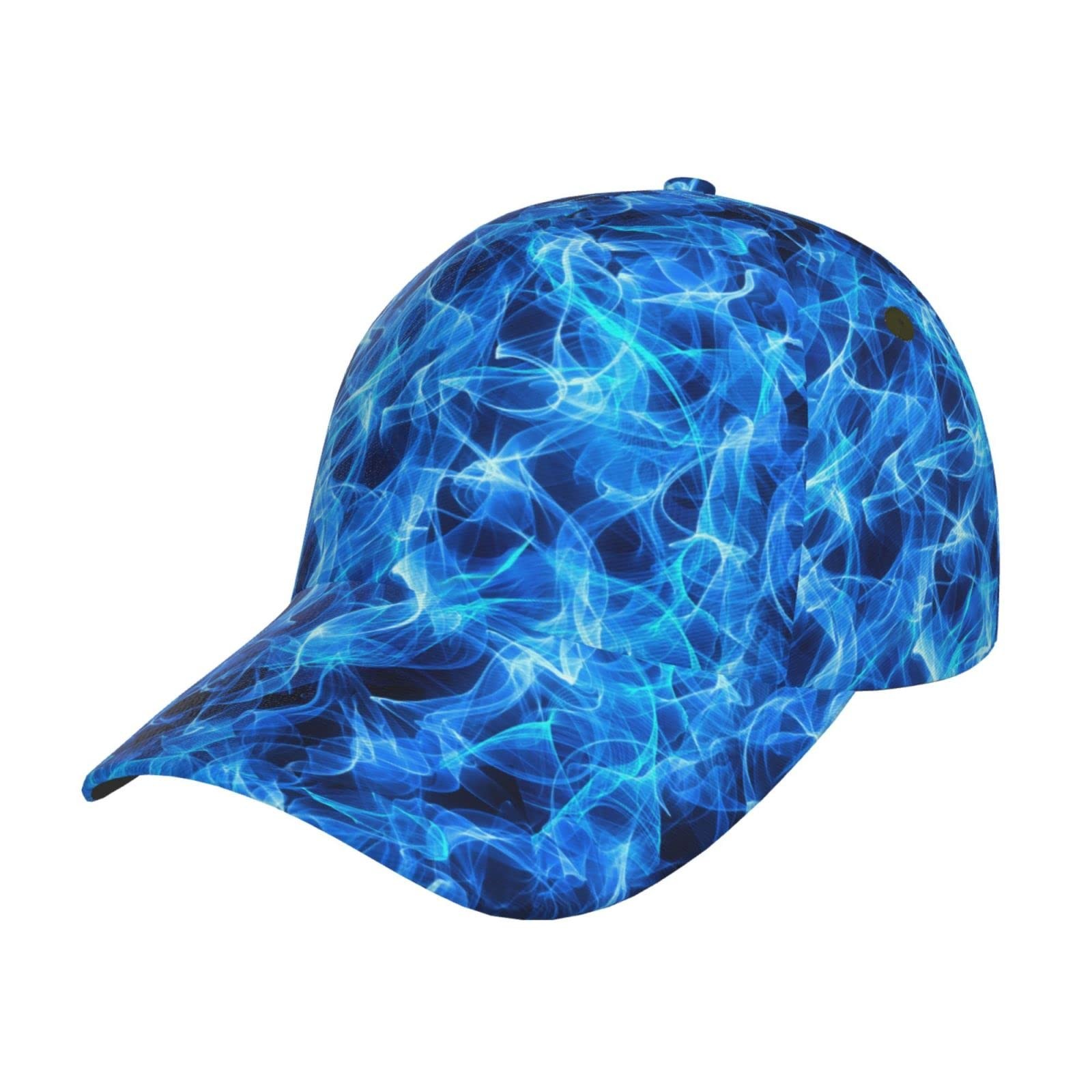BCQJNB Blue Cool Flame Baseball Cap Snapback Hats One Size,