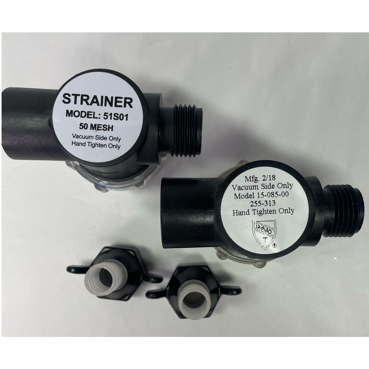 Combo: Shurflo 255-213 Inline Strainer + SEAFLO Filter + Shurflo Wingnut Adapter