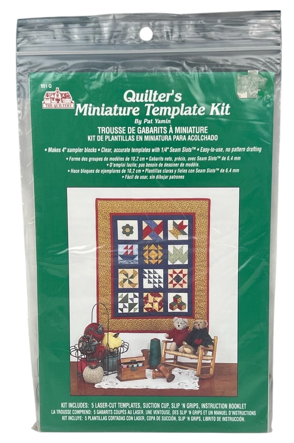 Vintage Quilter's Miniature Template Kit /w Geometric Shapes by Pat Yamin 1995