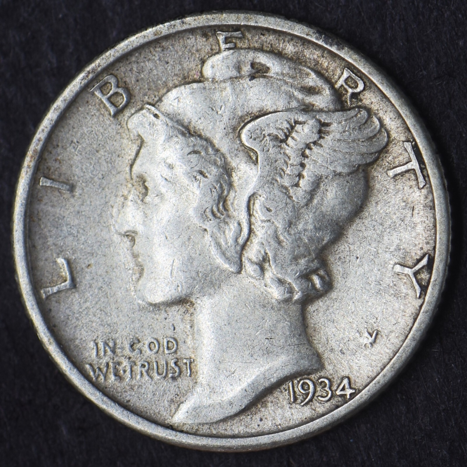 1934-P Mercury Silver Dime 10C - COINGIANTS -