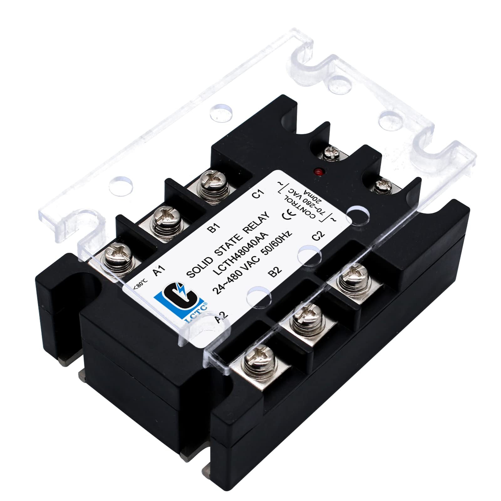 LCLCTC 3 Phase Solid State Relay SSR-40AA AC to (Input 70-280VAC small