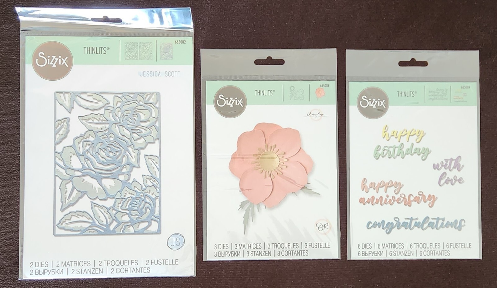 Sizzix Die Bundle Floral Lattice, Icelandic Poppy, Script Sentiments