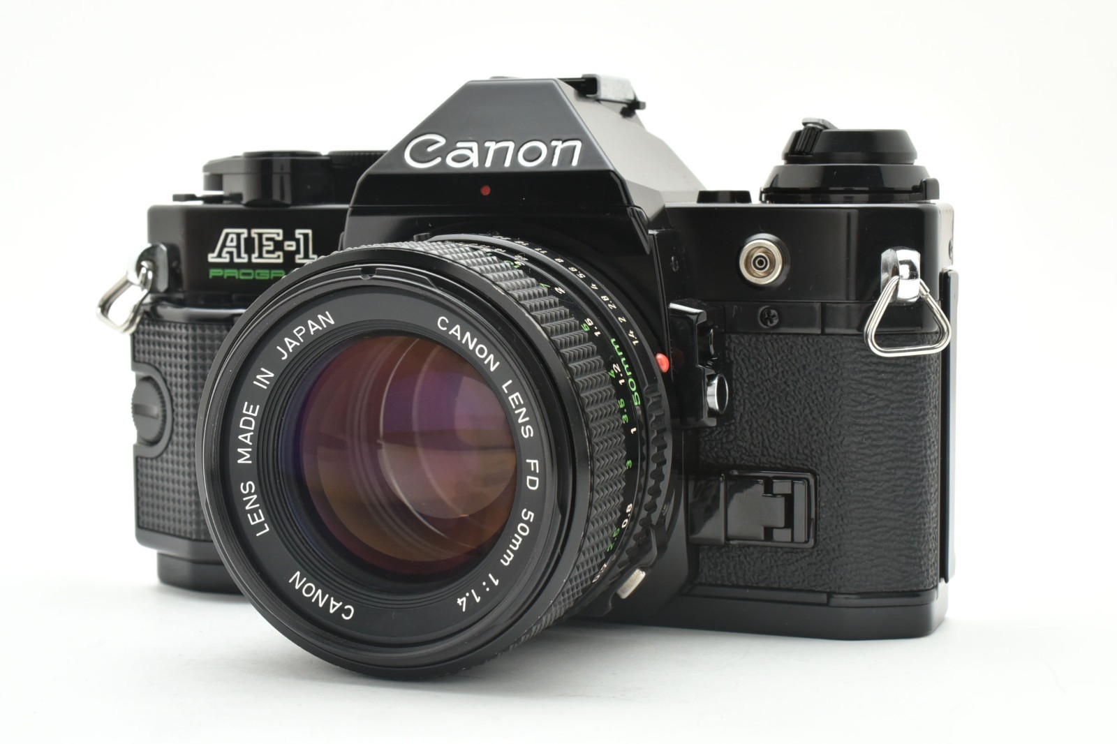 [Near MINT+++] Canon AE-1 Program Black film Camera NFD New FD 50mm F1.4 JAPAN