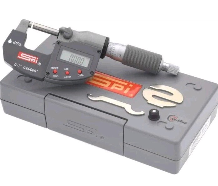 SPI 15-953-3 Double Ratchet Outside Micrometer w/Data Output: 0 to 1" (25mm)