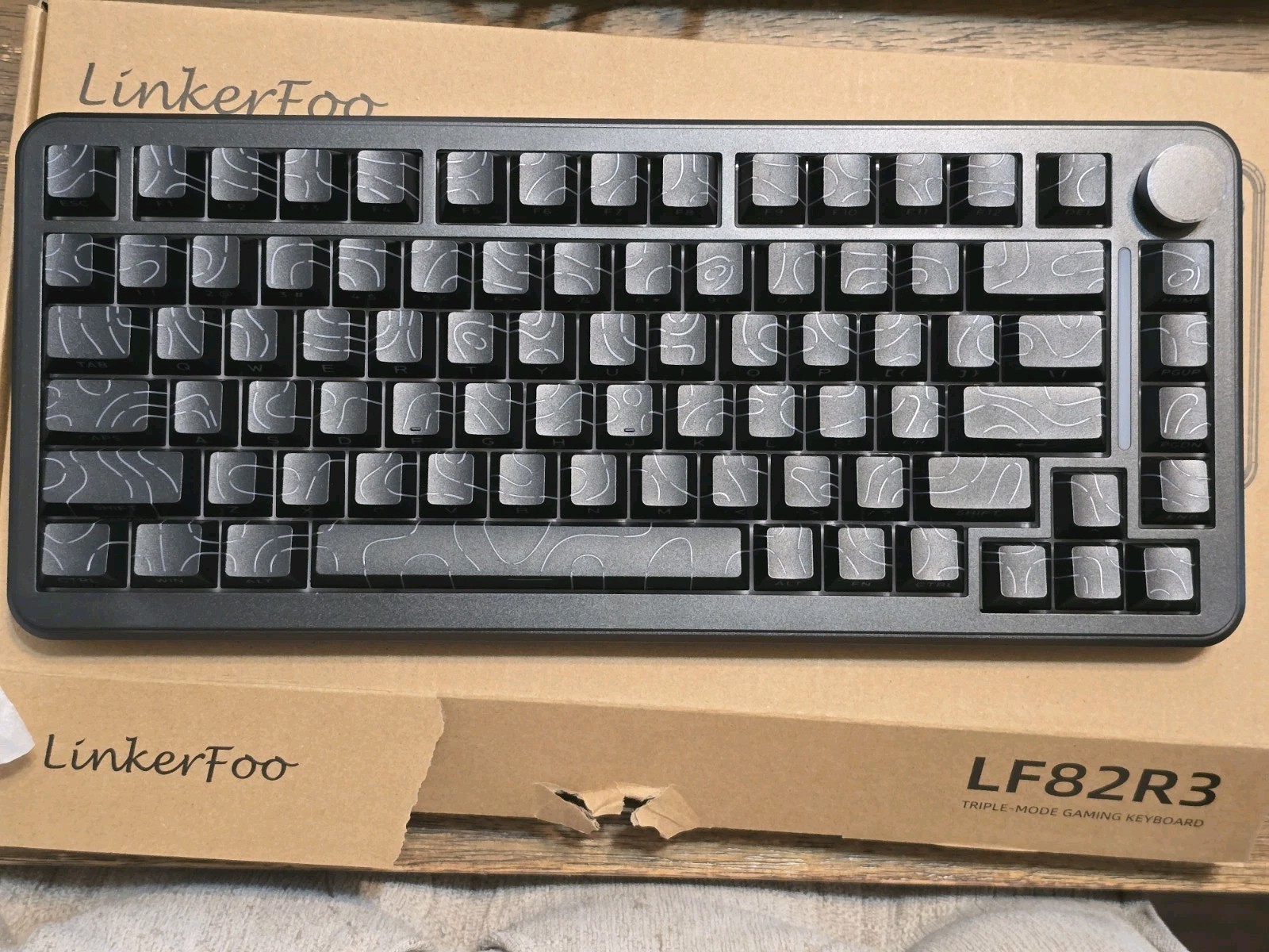 linkerfoo Wireless Mechanical Gaming Keyboard Knob Hot Swap RGB Black