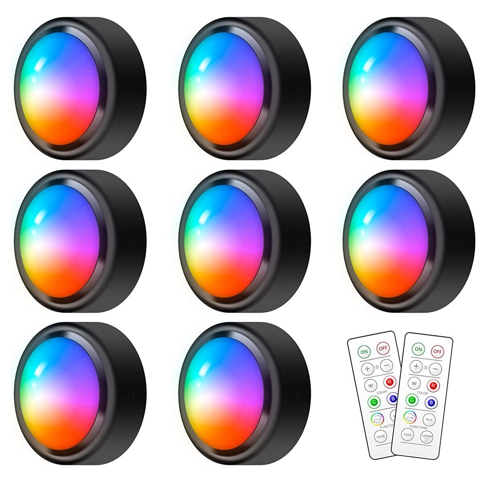 16 Colors RGB LED Battery Operated Puck Lights for Closet,Bedroom N1V24822
