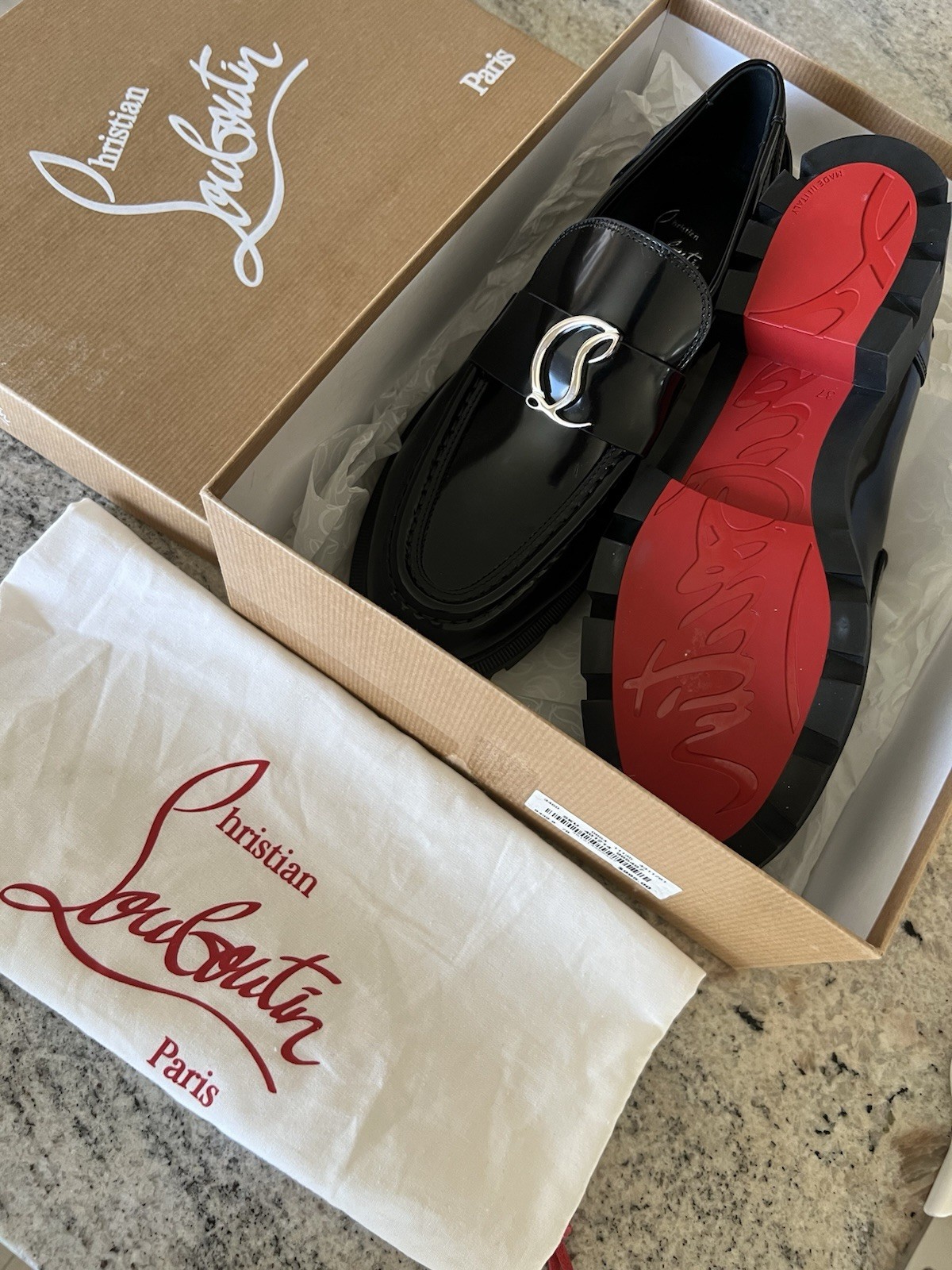 Christian Louboutin New $995 Woman’s Chunky Loafers Shoes 37 - 7